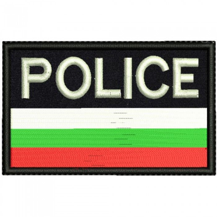 Бродерии знаме с надпис Police