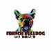 Стикер French bulldog on board 9см х 7см	