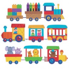 Стикер Детски 3бр. Happy colorful train 20 cm x 18,5 cm