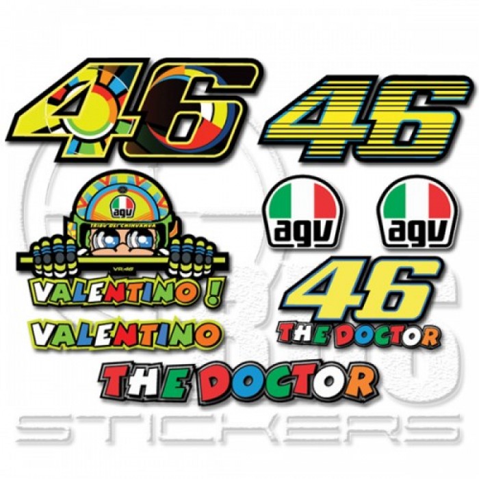  Стикер Valentino Rossi 46 MotoGP комплект 20 х 29 см